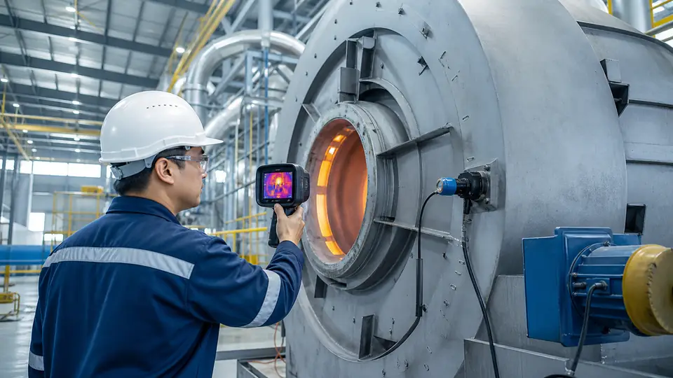 Editorial illustration: Planning Maintenance Windows for Thermal Production Equipment