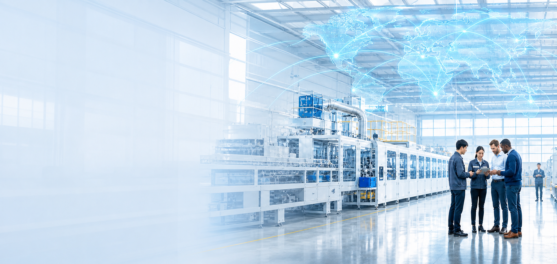 Bright industrial technology connecting global manufacturing networks