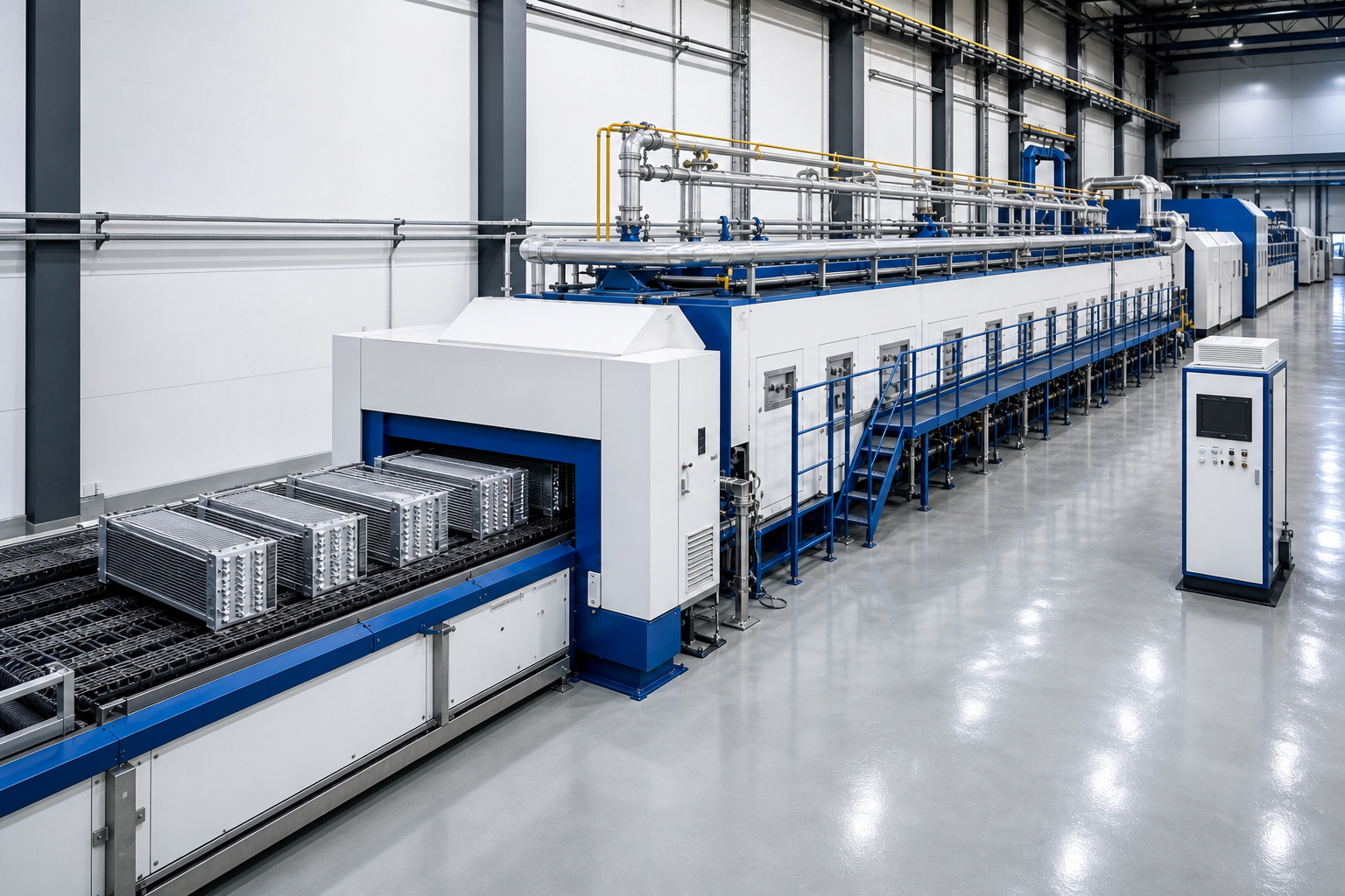 Premium continuous controlled-atmosphere aluminum brazing line
