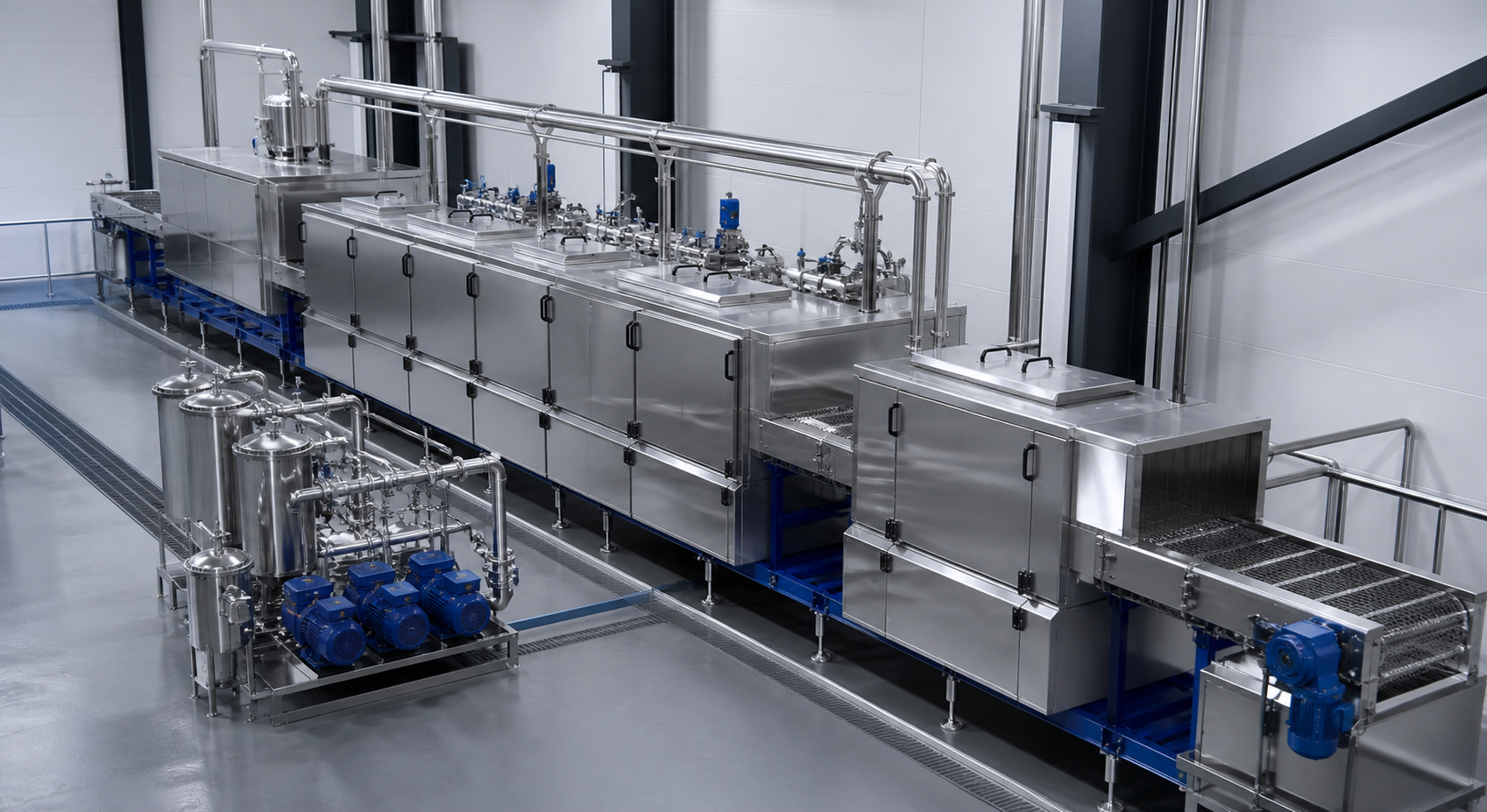 Cleaning · Spraying · Drying · Conveying