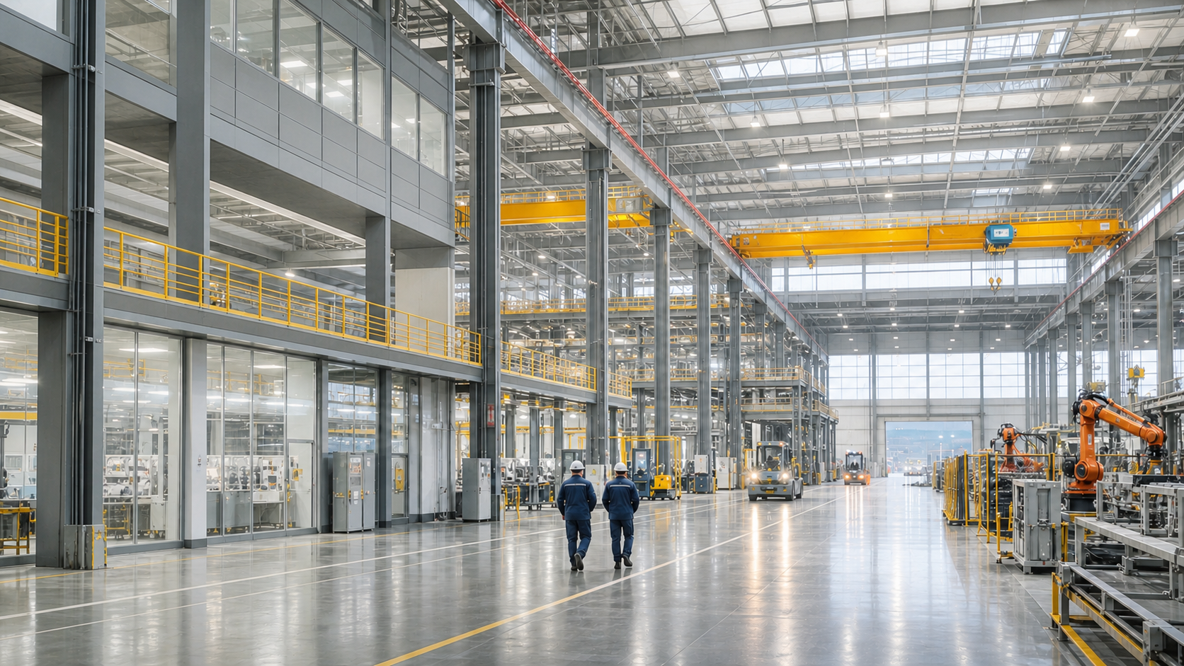 Modern large-scale industrial manufacturing facility