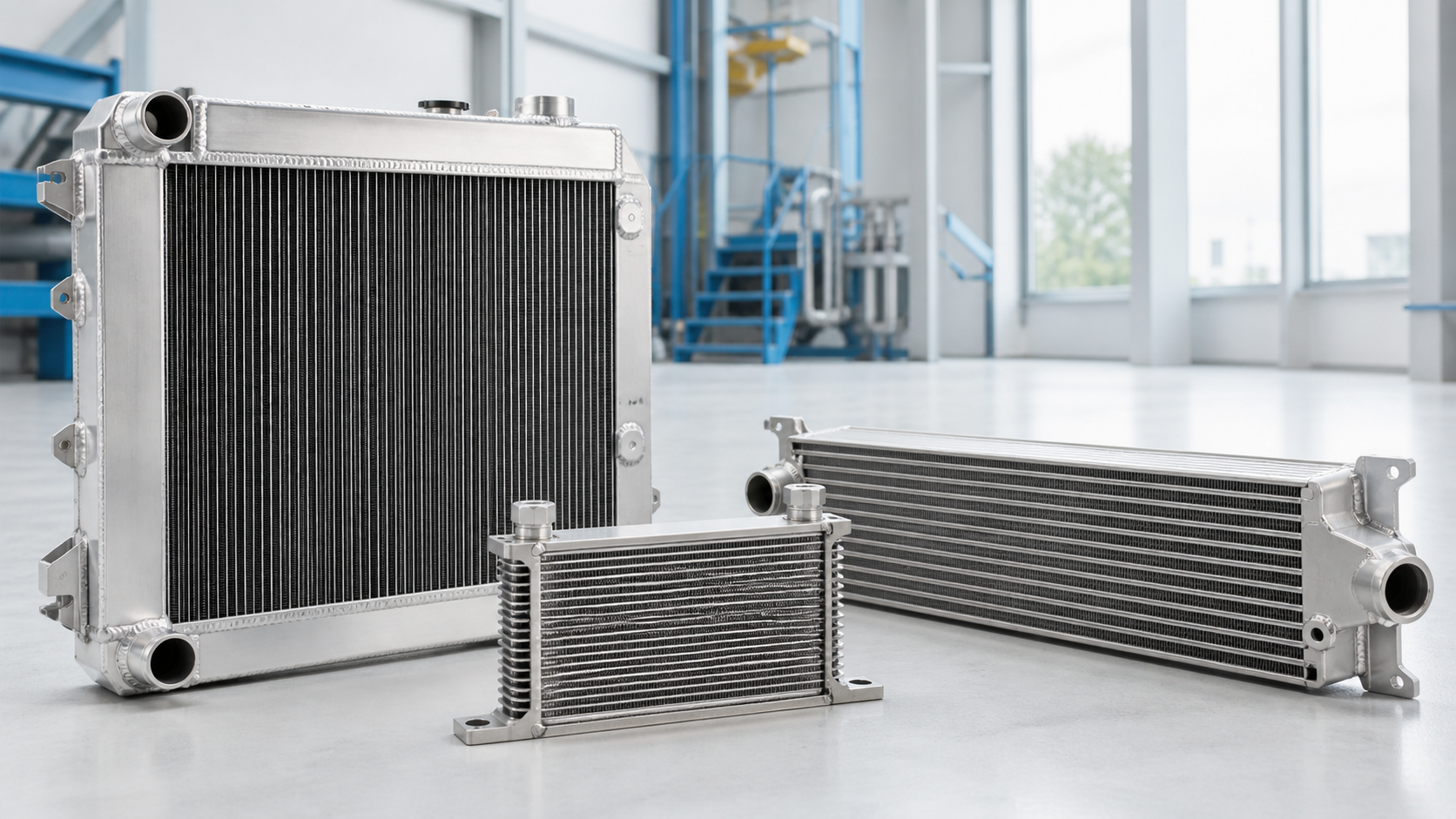 Automotive radiators, industrial oil coolers and charge-air cooling modules