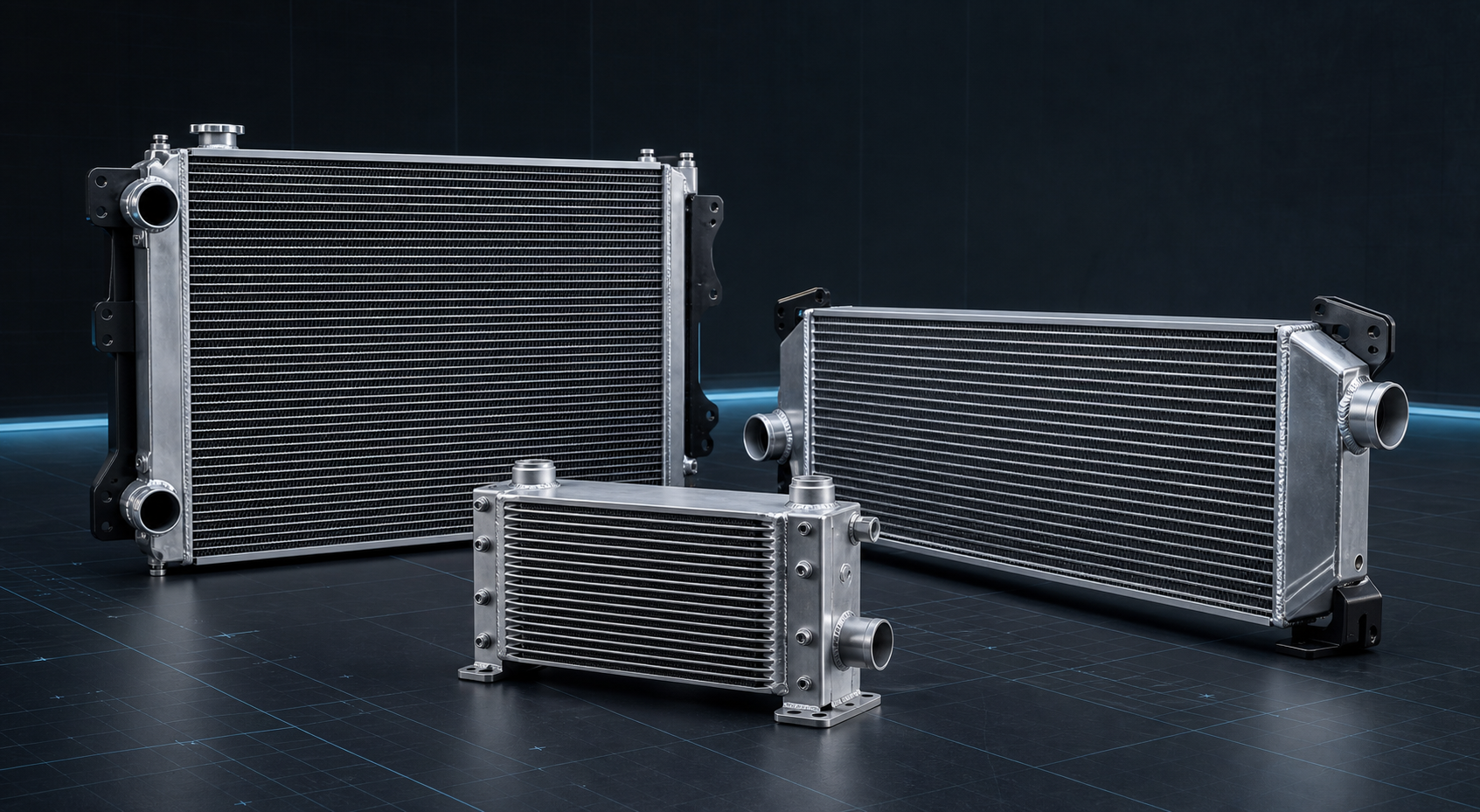 Industrial plate-fin oil cooler